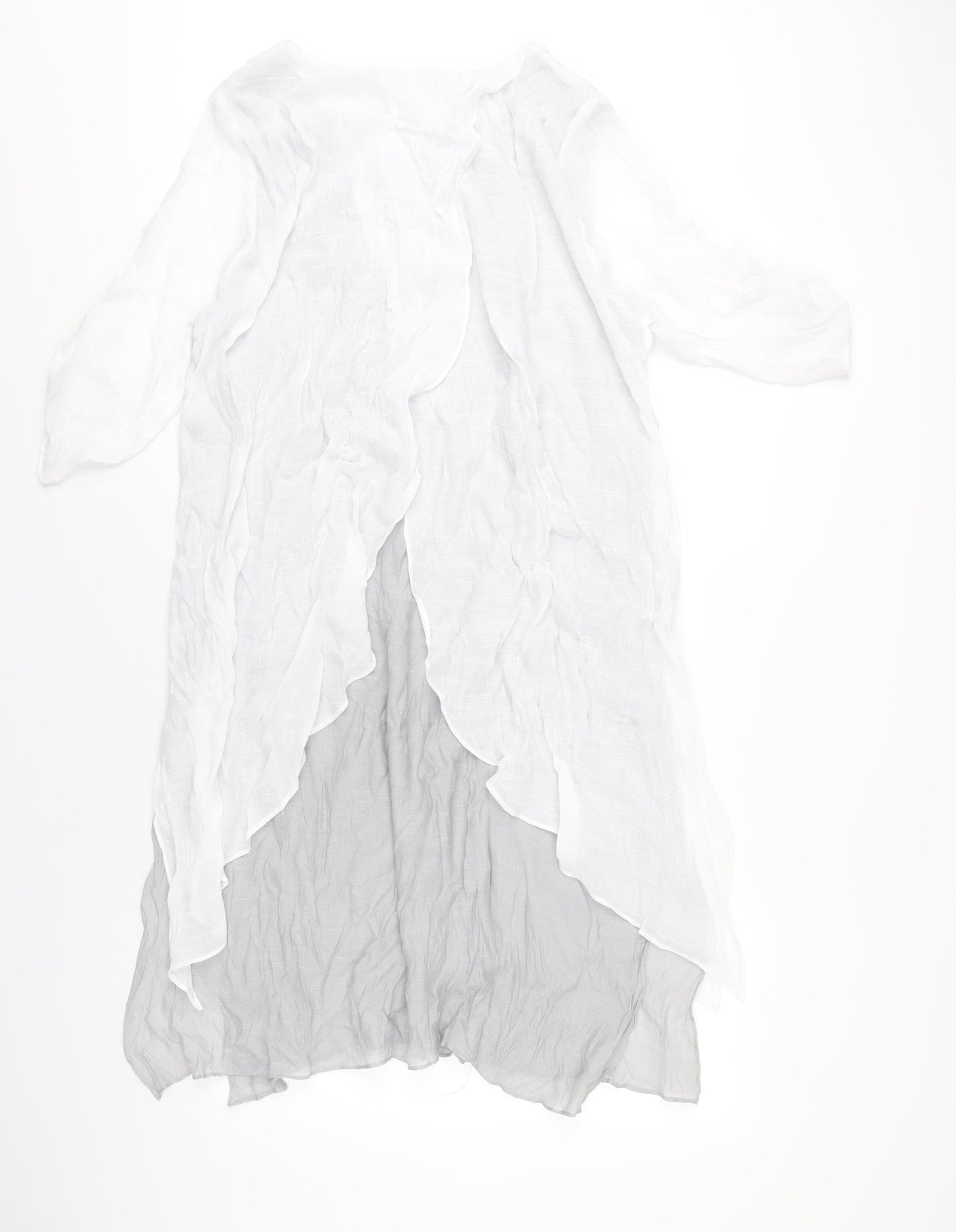 Saloos Womens White Geometric Viscose A-Line Size 16 Round Neck Pullover