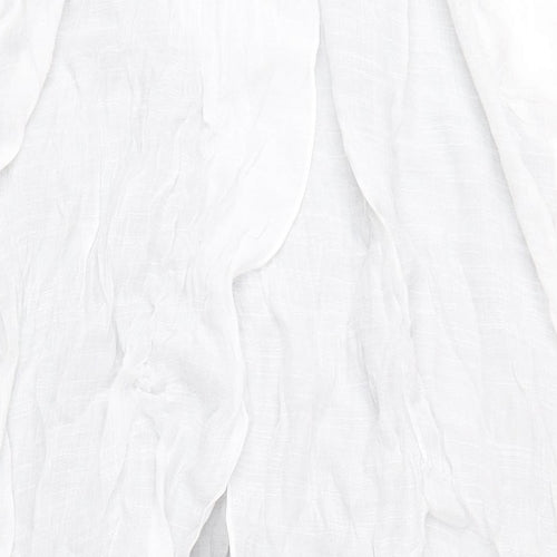 Saloos Womens White Geometric Viscose A-Line Size 16 Round Neck Pullover