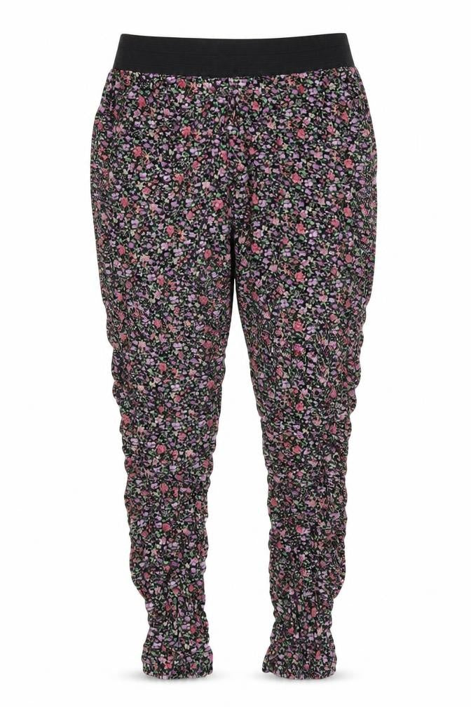 Select Womens Multicoloured Floral Viscose Sweatpants Trousers Size 12 L29 in Regular
