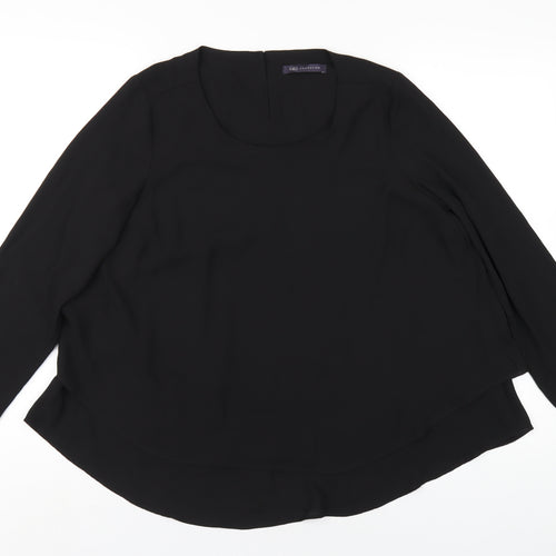 Marks and Spencer Womens Black Polyester Basic T-Shirt Size 12 Round Neck