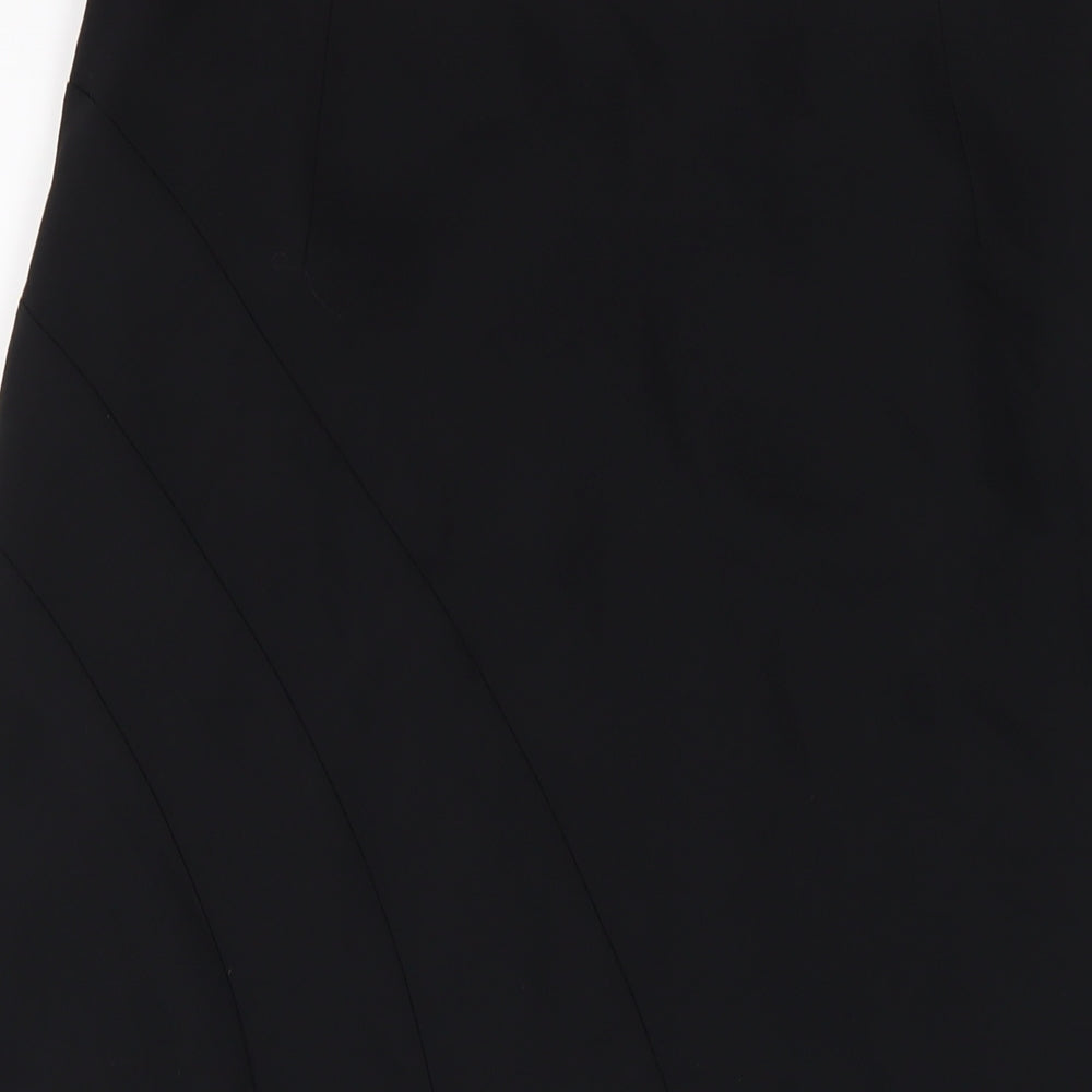 Michel Ambers Womens Black Polyester A-Line Skirt Size 16 Zip