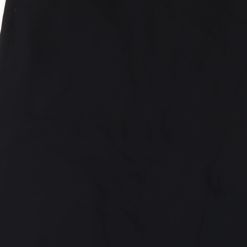 Michel Ambers Womens Black Polyester A-Line Skirt Size 16 Zip