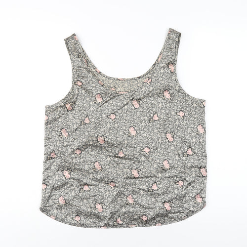 St Michael Womens Multicoloured Geometric Polyester Basic Tank Size 12 Scoop Neck