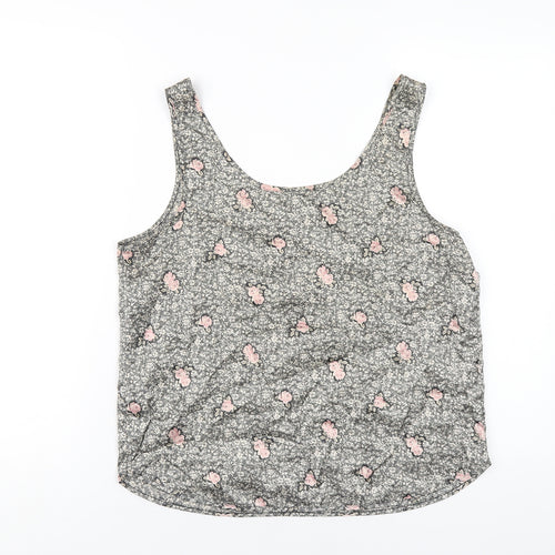 St Michael Womens Multicoloured Geometric Polyester Basic Tank Size 12 Scoop Neck