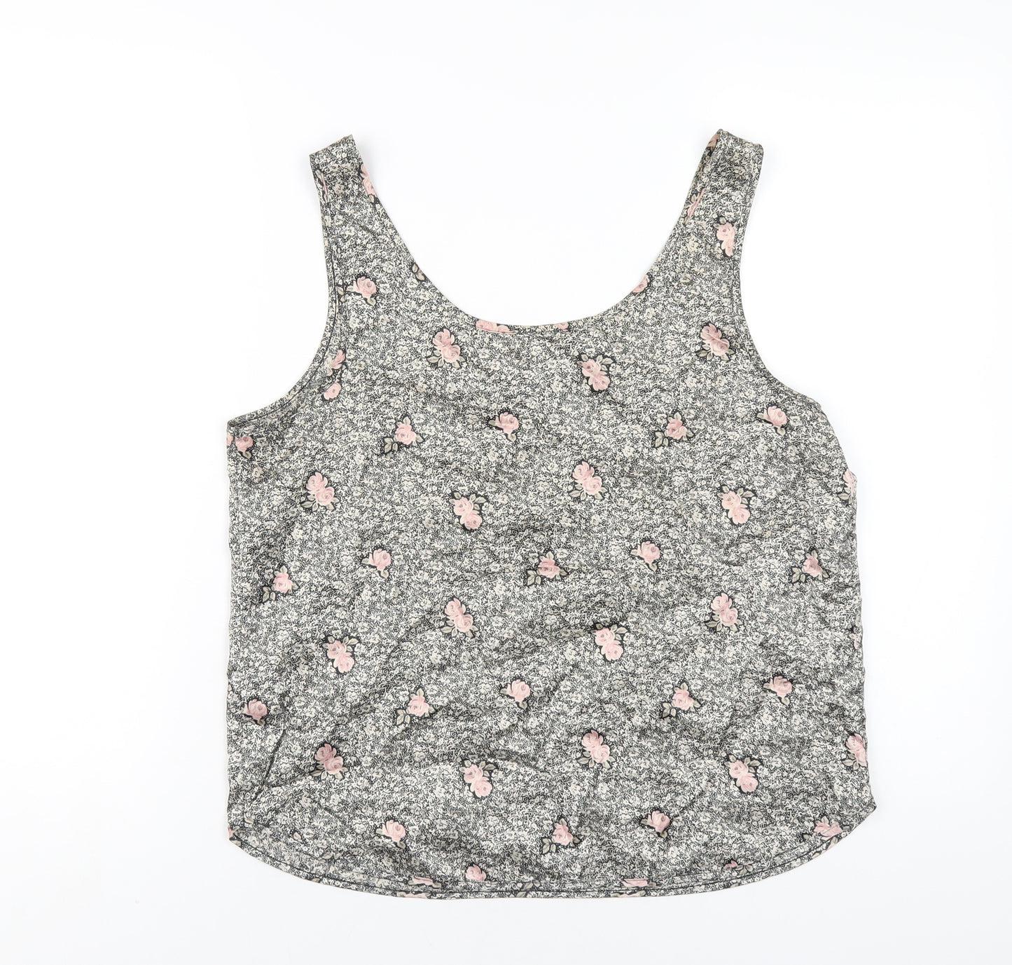 St Michael Womens Multicoloured Geometric Polyester Basic Tank Size 12 Scoop Neck