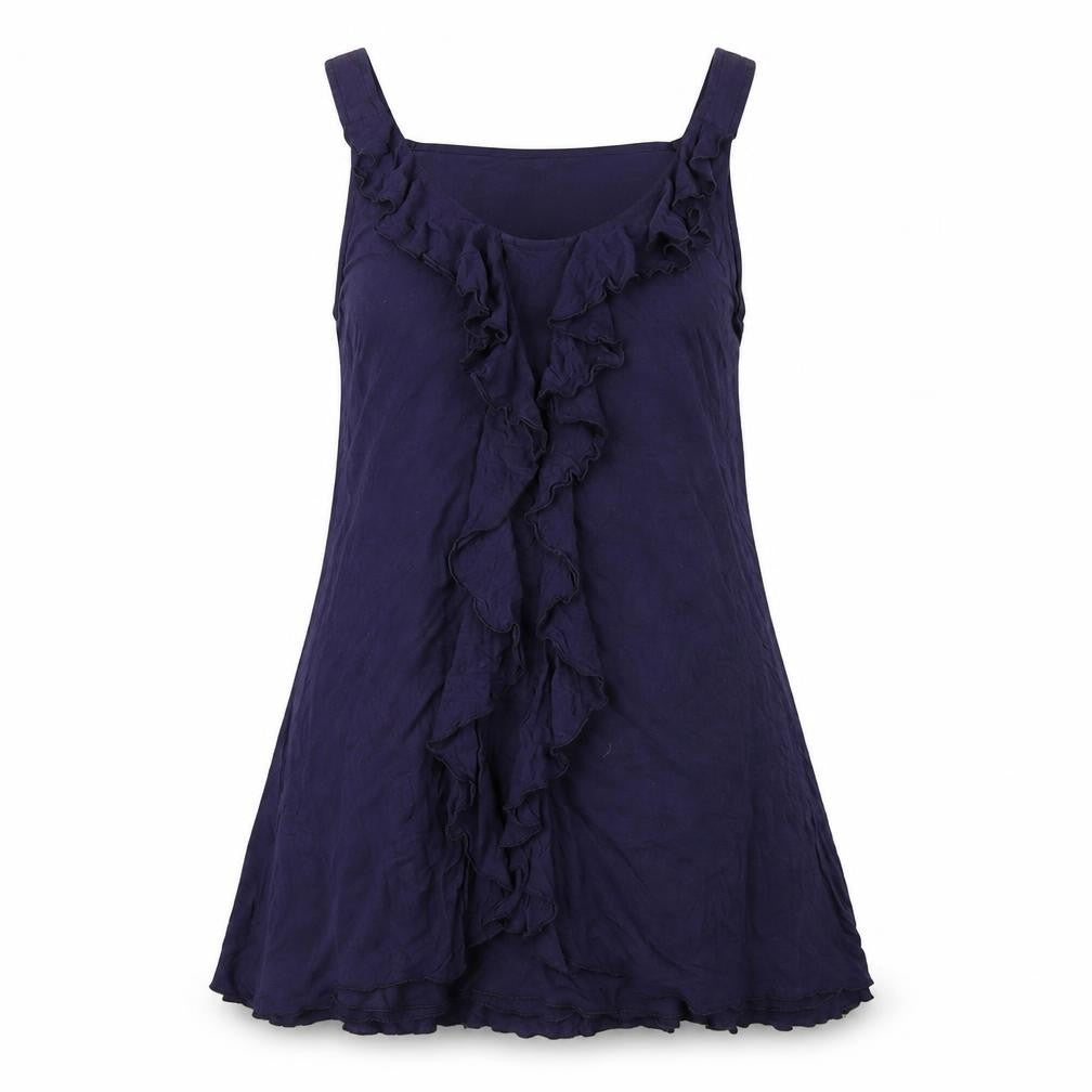 Uttam London Womens Blue Viscose Tank Dress Size M Scoop Neck Pullover