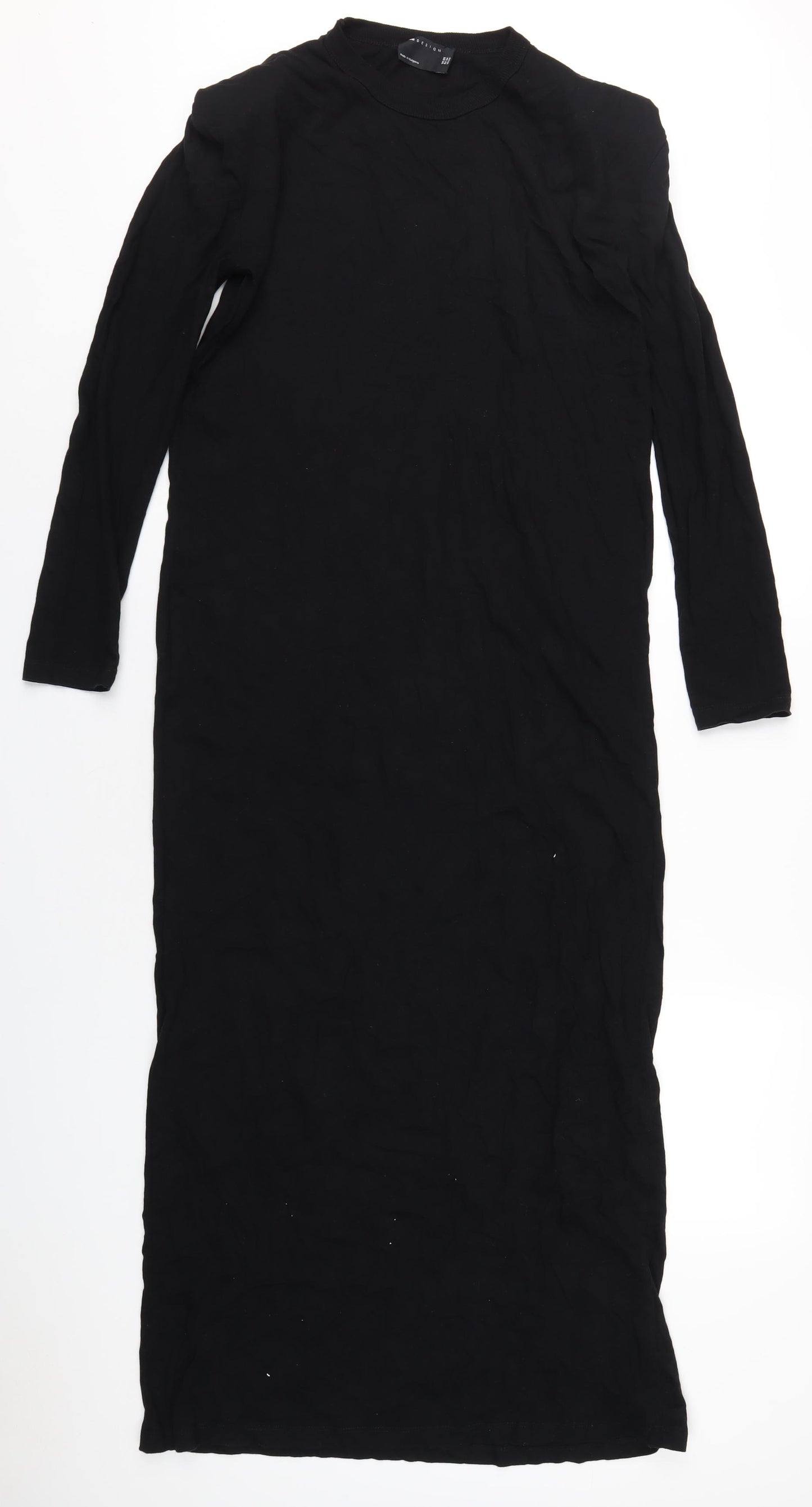 ASOS Womens Black Cotton Maxi Size 8 Round Neck Pullover
