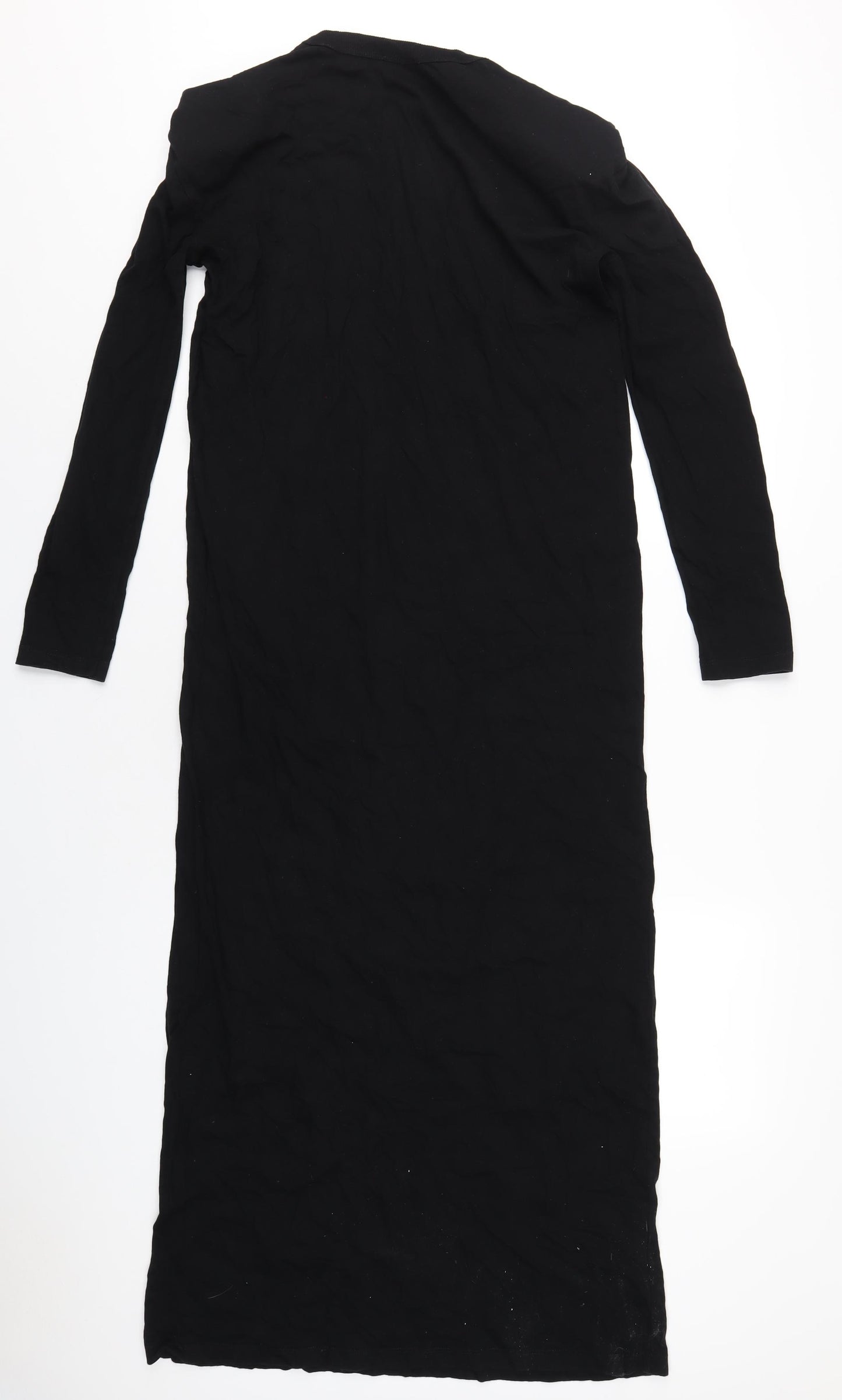 ASOS Womens Black Cotton Maxi Size 8 Round Neck Pullover