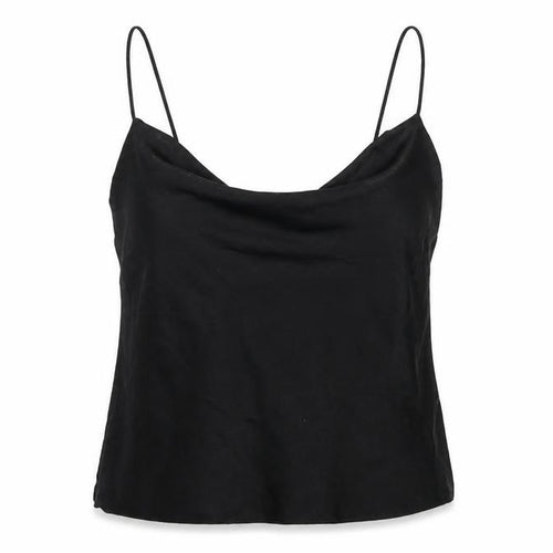 New Look Womens Black Polyester Camisole T-Shirt Size 8 Cowl Neck