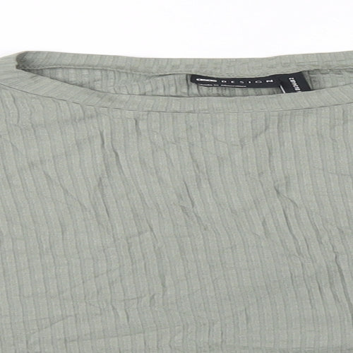 ASOS Womens Green Viscose Cropped T-Shirt Size 6 Round Neck