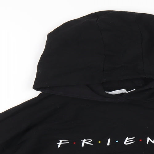 Friends Girls Black Cotton Pullover Hoodie Size 11-12 Years Pullover - Friends Logo
