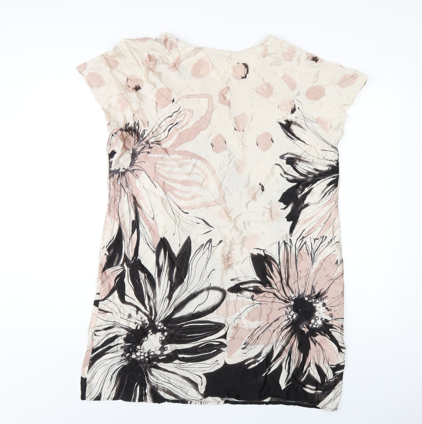 Autograph Womens Multicoloured Geometric Silk A-Line Size 16 Round Neck Pullover