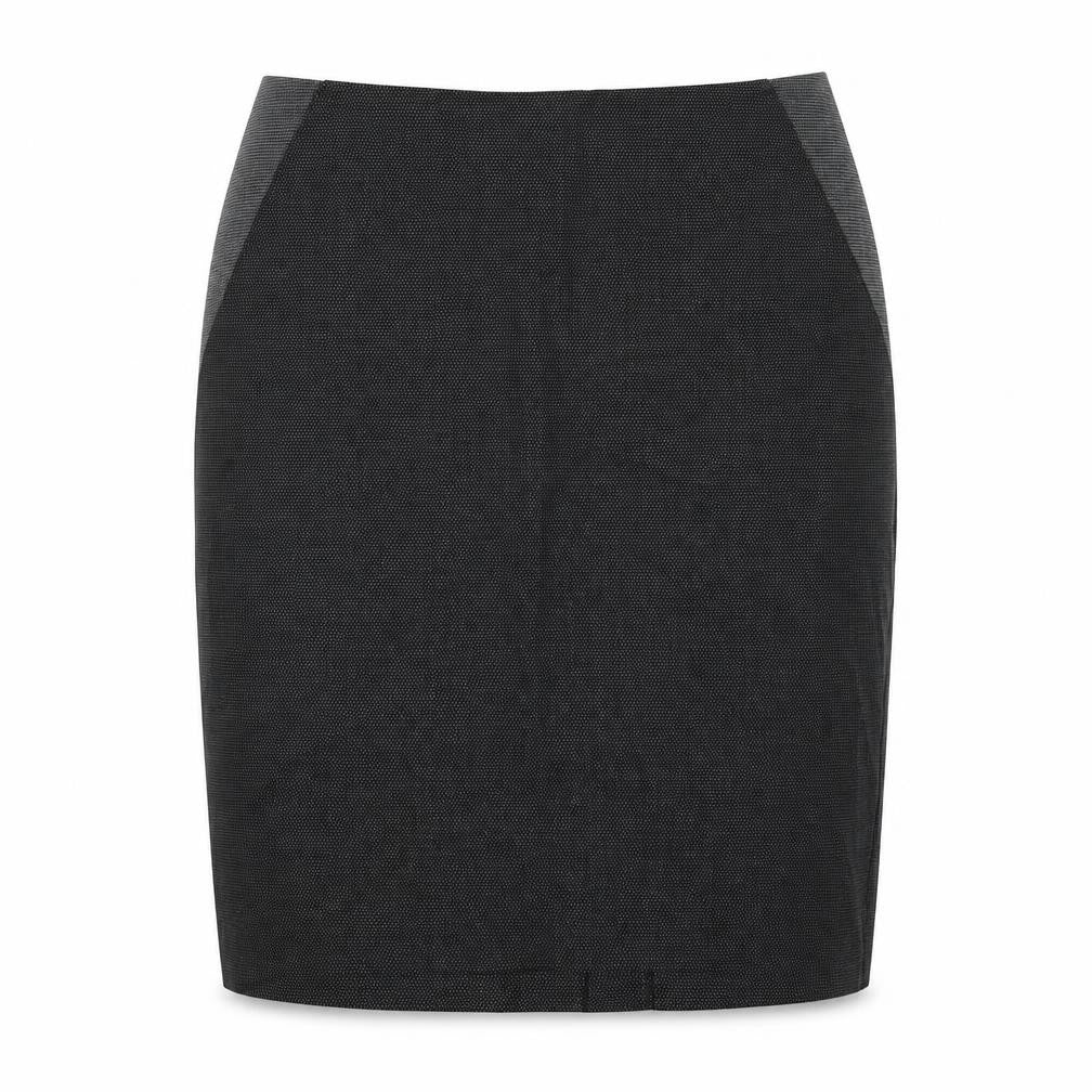 Front view of Next women’s grey polka dot polyester straight & pencil skirt, size UK 6, zip