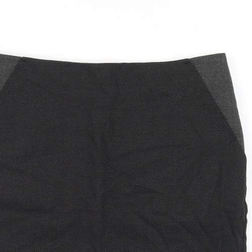 NEXT Womens Grey Polka Dot Polyester Straight & Pencil Skirt Size 6 Zip