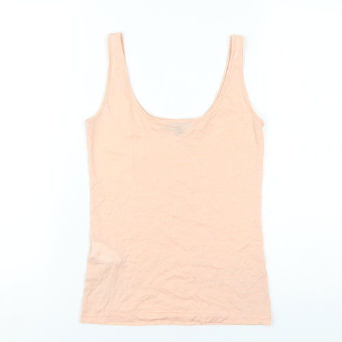Warehouse Womens Pink Polyester Basic Tank Size 8 Scoop Neck