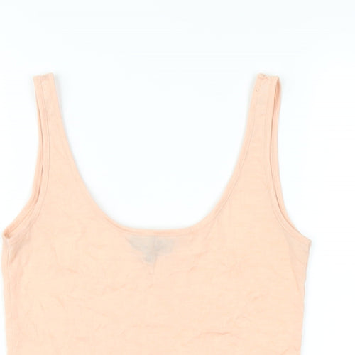 Warehouse Womens Pink Polyester Basic Tank Size 8 Scoop Neck