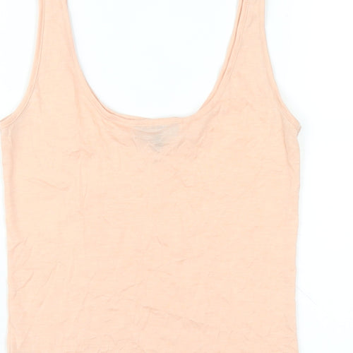 Warehouse Womens Pink Polyester Basic Tank Size 8 Scoop Neck