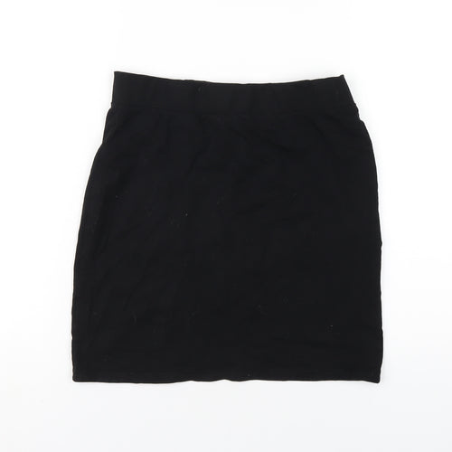 H&M Womens Black Cotton Straight & Pencil Skirt Size S