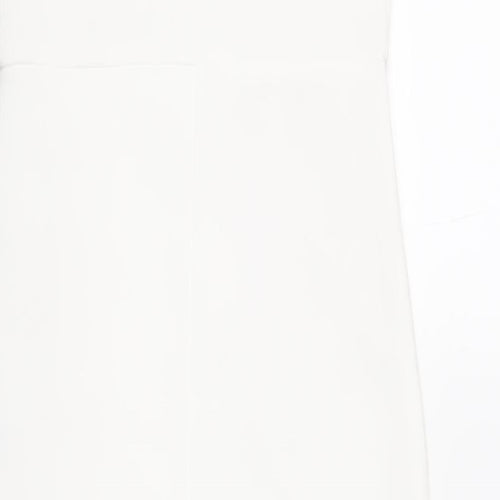 PRETTYLITTLETHING Womens White Polyester Bodycon Size 8 One Shoulder Pullover