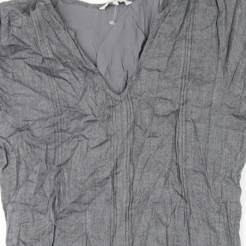 Sandwich Womens Grey Cotton A-Line Size 8 V-Neck Pullover
