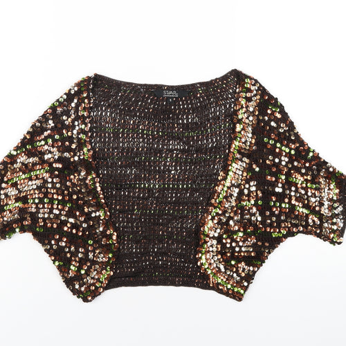 Julien Macdonald Womens Multicoloured V-Neck Viscose Cardigan Jumper Size S