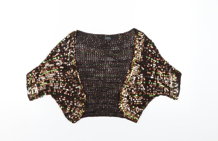 Julien Macdonald Womens Multicoloured V-Neck Viscose Cardigan Jumper Size S