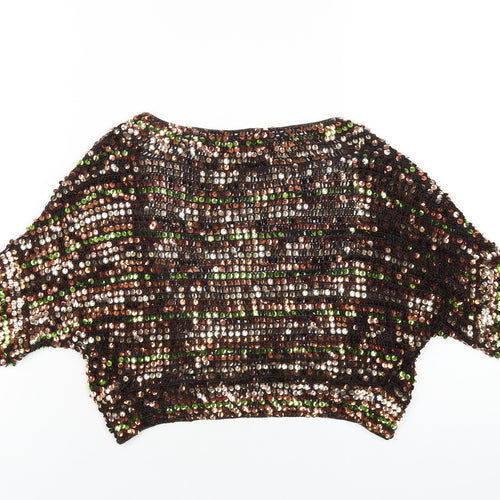 Julien Macdonald Womens Multicoloured V-Neck Viscose Cardigan Jumper Size S