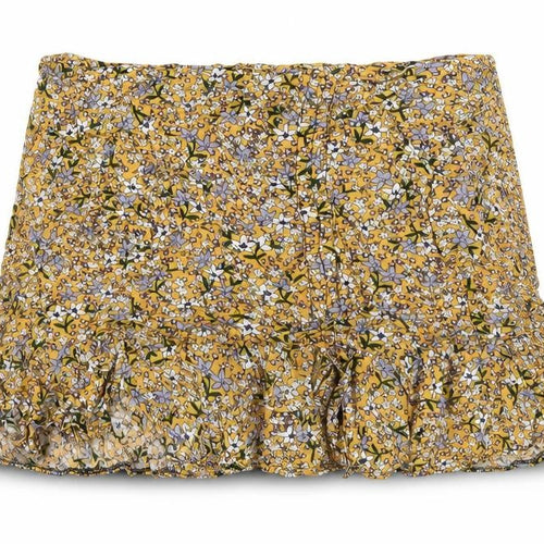 Kiss the Sky Womens Yellow Floral Viscose A-Line Skirt Size XS Zip