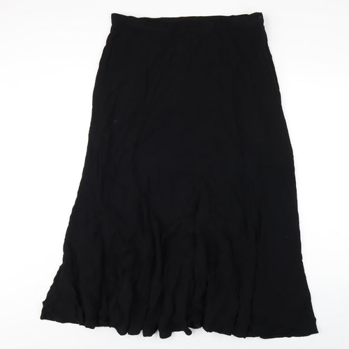 Per Una Womens Black Viscose Maxi Skirt Size 20 Zip