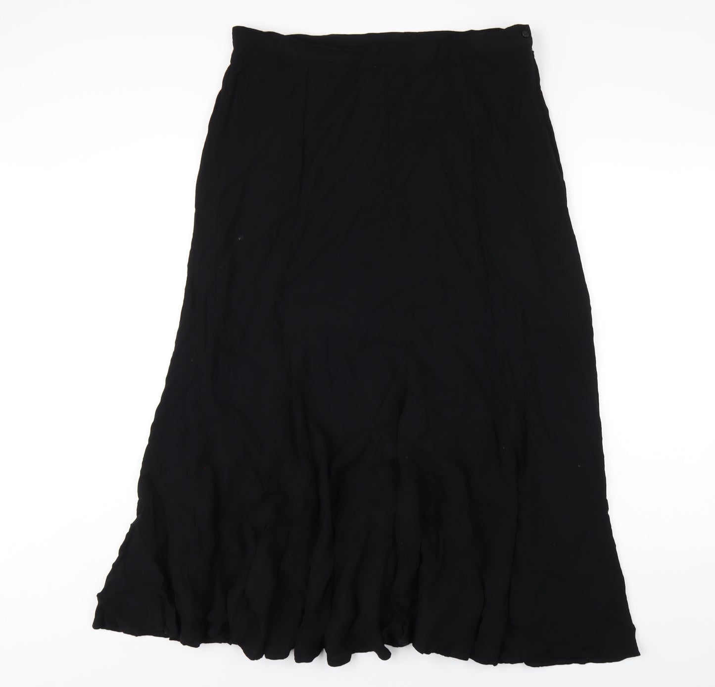 Per Una Womens Black Viscose Maxi Skirt Size 20 Zip