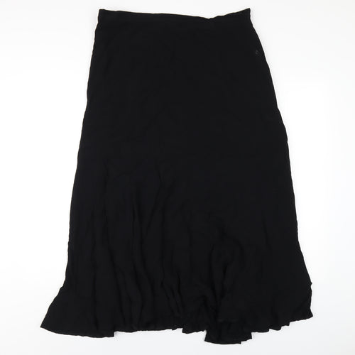 Per Una Womens Black Viscose Maxi Skirt Size 20 Zip