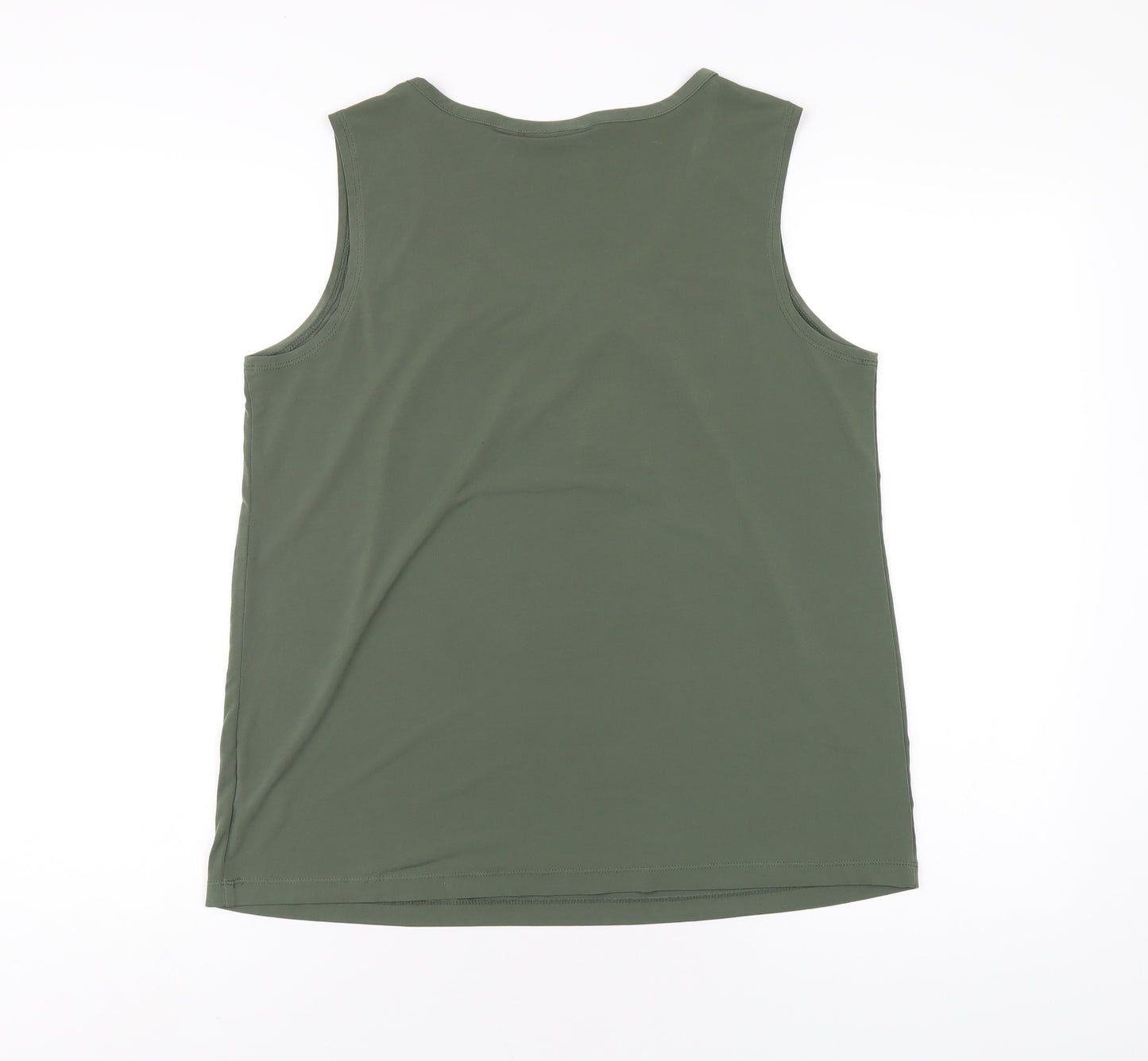 Susan Graver Womens Green Polyester Basic Tank Size S Scoop Neck