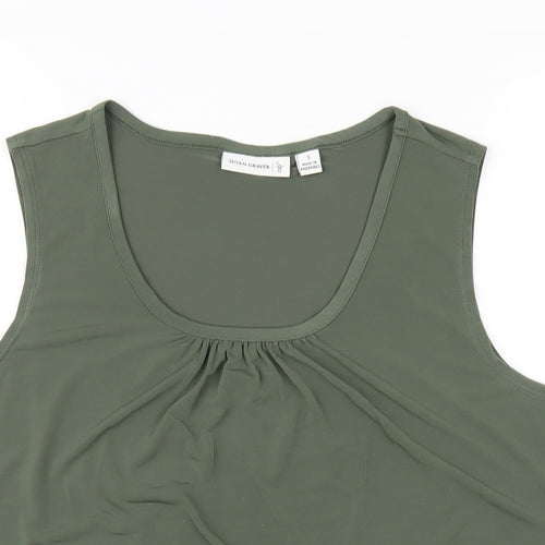 Susan Graver Womens Green Polyester Basic Tank Size S Scoop Neck