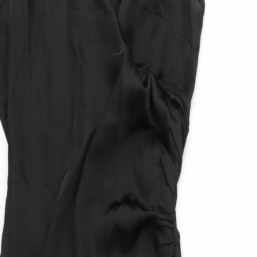 PRETTYLITTLETHING Womens Black Polyester Bodycon Size 6 V-Neck Zip