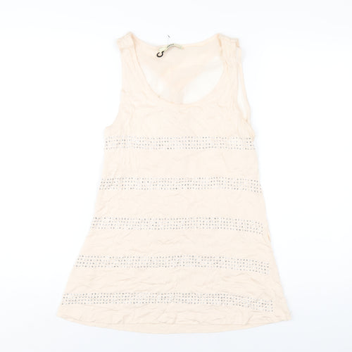 Oasis Womens Pink Polyester Basic Tank Size S Scoop Neck