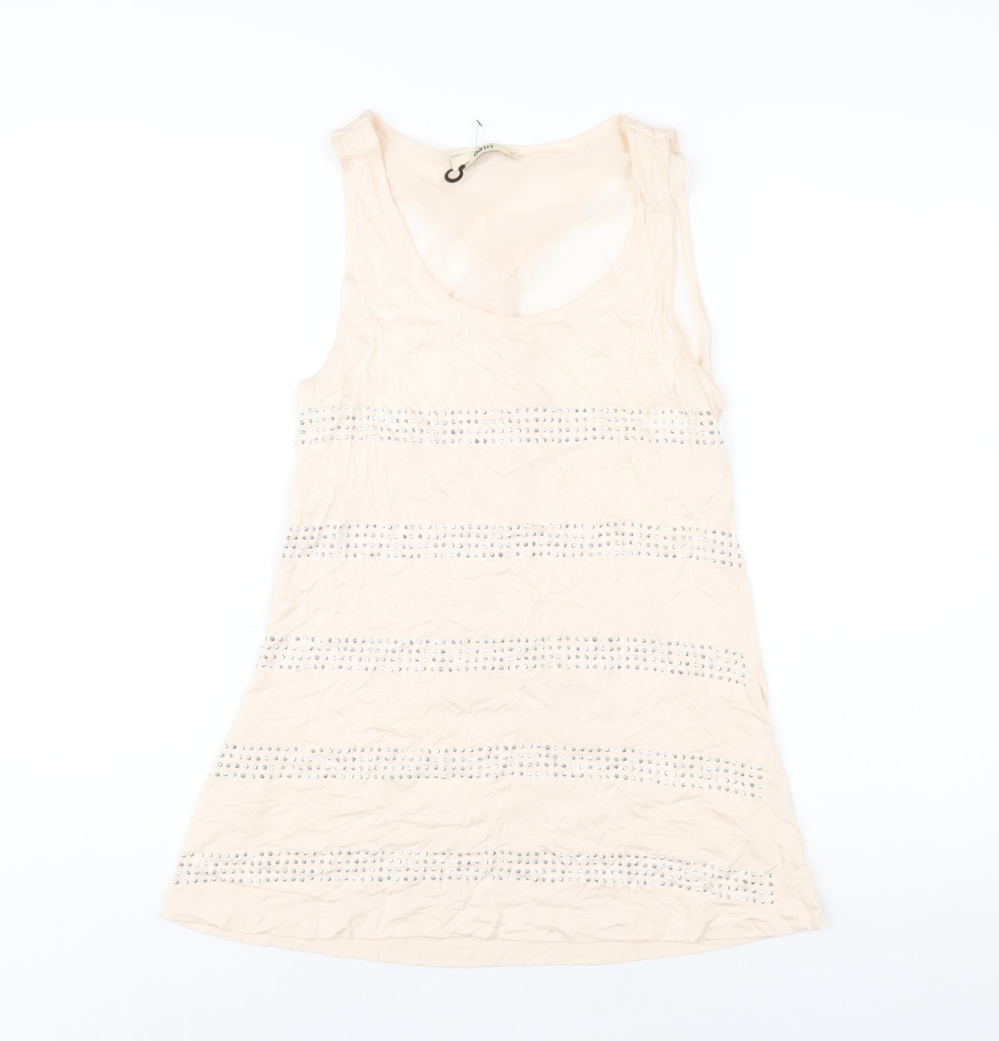 Oasis Womens Pink Polyester Basic Tank Size S Scoop Neck