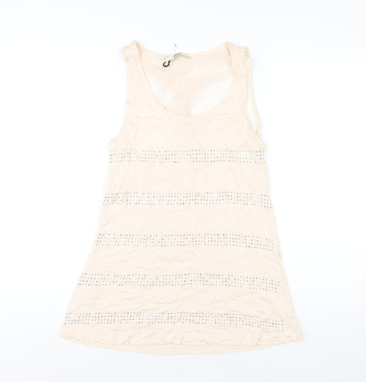 Oasis Womens Pink Polyester Basic Tank Size S Scoop Neck