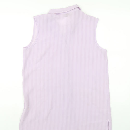Bonmarché Womens Purple Polyester Basic Button-Up Size 14 Collared