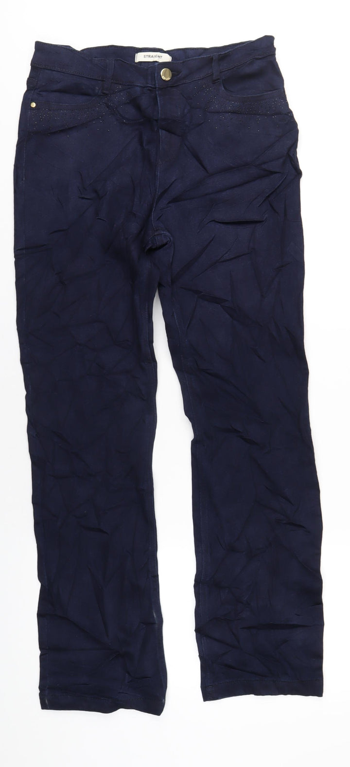 Marks and Spencer Womens Blue Cotton Skinny Jeans Size 12 L32 in Regular Zip