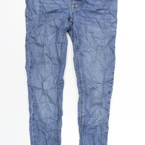 Marks and Spencer Womens Blue Cotton Skinny Jeans Size 8 L29 in Regular