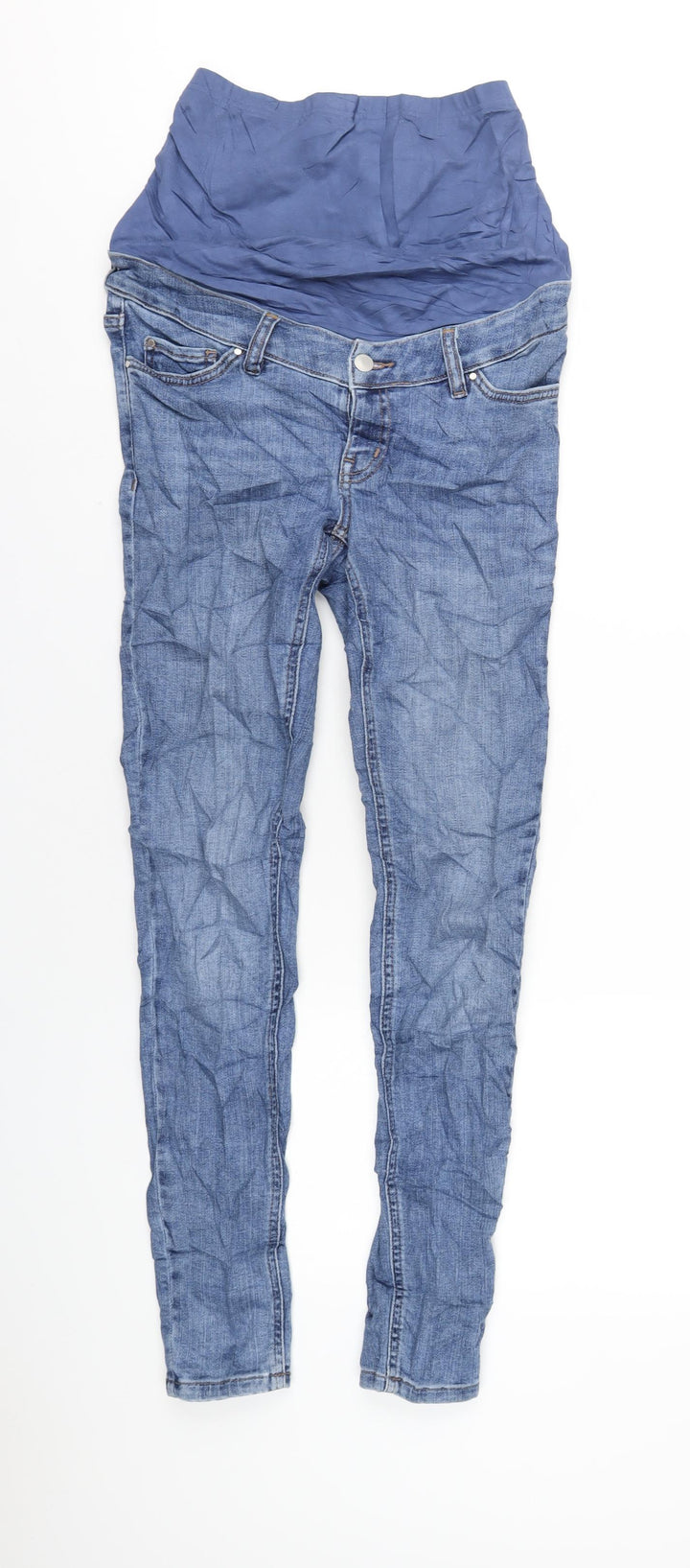 Marks and Spencer Womens Blue Cotton Skinny Jeans Size 8 L29 in Regular
