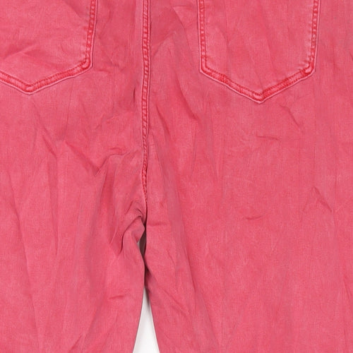 Marks and Spencer Womens Pink Cotton Cropped Jeans Size 20 L22 in Regular Zip