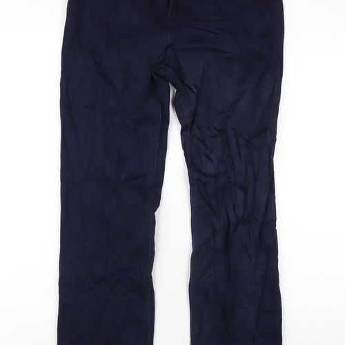 Marks and Spencer Womens Blue Cotton Straight Jeans Size 30 in L30 in Regular Zip