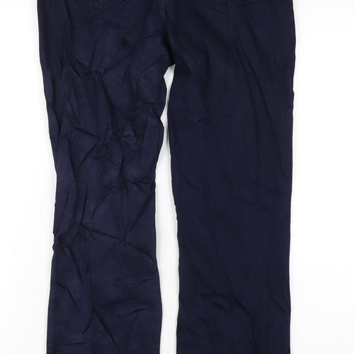 Marks and Spencer Womens Blue Cotton Straight Jeans Size 30 in L30 in Regular Zip