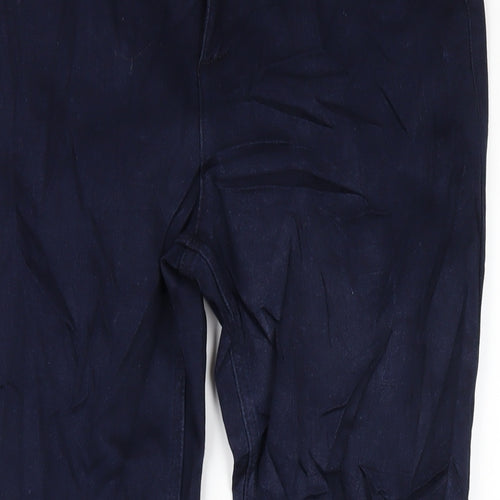 Marks and Spencer Womens Blue Cotton Straight Jeans Size 30 in L30 in Regular Zip