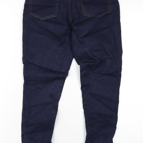 Marks and Spencer Womens Blue Cotton Skinny Jeans Size 10 L28 in Regular Zip