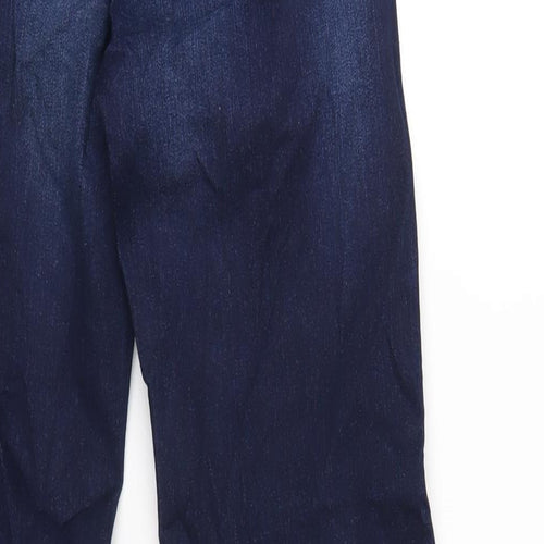 Marks and Spencer Womens Blue Cotton Straight Jeans Size 6 L32 in Regular Zip