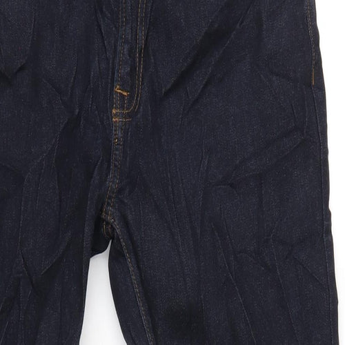 Marks and Spencer Mens Blue Cotton Straight Jeans Size 34 in L29 in Regular Zip