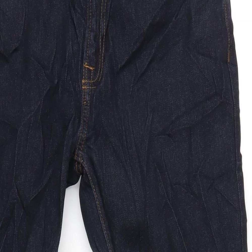 Marks and Spencer Mens Blue Cotton Straight Jeans Size 34 in L29 in Regular Zip
