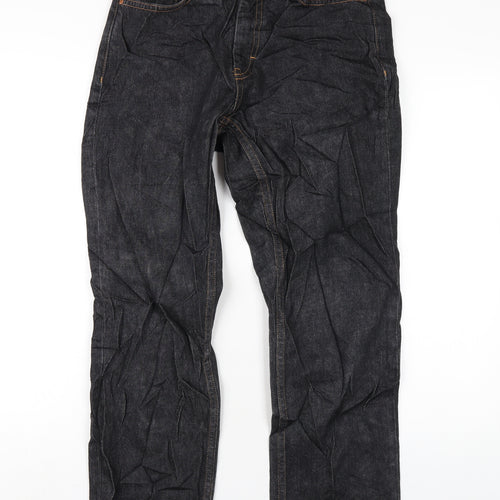 Topshop Womens Grey Cotton Straight Jeans Size 28 in L32 in Regular Zip
